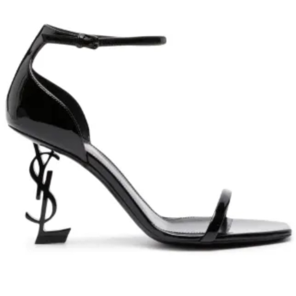 Yves Saint Laurent Black Sculpted Heel Sandals